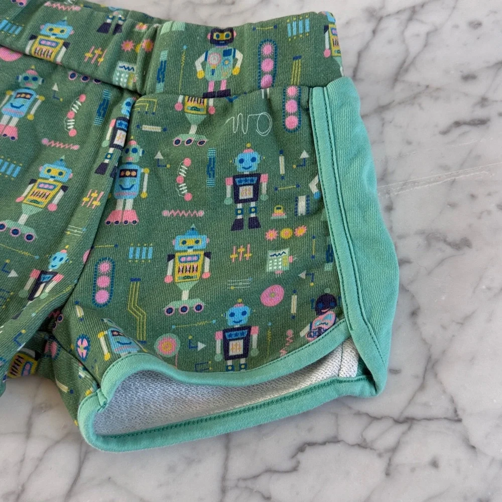 Piccolina Robot Track Shorts Sz 4T Made in Peru